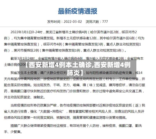 【西安新增4例本土确诊,西安新增4例肺炎】