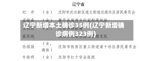 辽宁新增本土确诊35例(辽宁新增确诊病例323例)