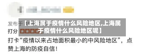 【上海属于疫情什么风险地区,上海属于疫情什么风险地区呢】-第2张图片