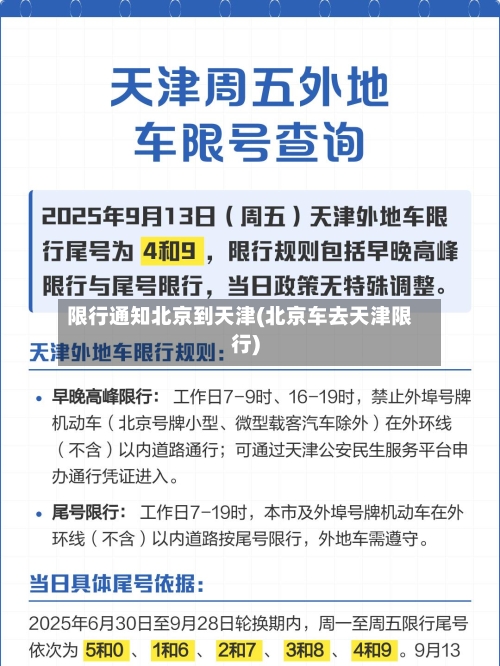 限行通知北京到天津(北京车去天津限行)