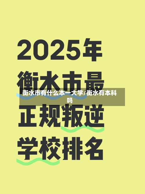 衡水市有什么本一大学/衡水有本科吗