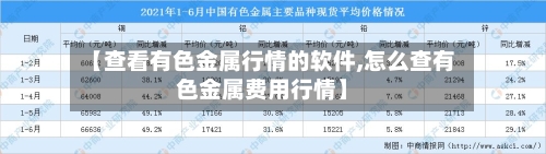 【查看有色金属行情的软件,怎么查有色金属费用行情】
