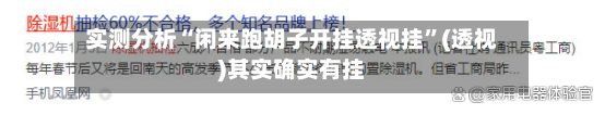 实测分析“闲来跑胡子开挂透视挂”(透视)其实确实有挂-第3张图片