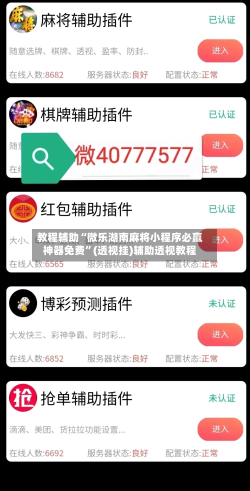 教程辅助“微乐湖南麻将小程序必赢神器免费”(透视挂)辅助透视教程