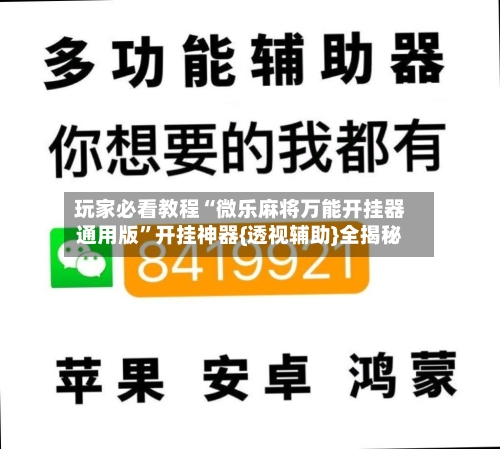 玩家必看教程“微乐麻将万能开挂器通用版”开挂神器{透视辅助}全揭秘-第3张图片