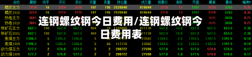 连钢螺纹钢今日费用/连钢螺纹钢今日费用表