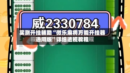 实测开挂辅助“微乐麻将万能开挂器通用版	”详细透视教程-第2张图片