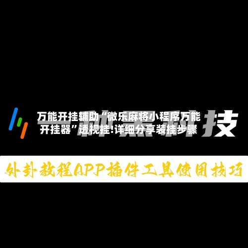 万能开挂辅助“微乐麻将小程序万能开挂器”透视挂!详细分享装挂步骤-第3张图片
