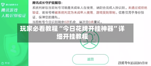 玩家必看教程“今日花牌开挂神器”详细开挂教程