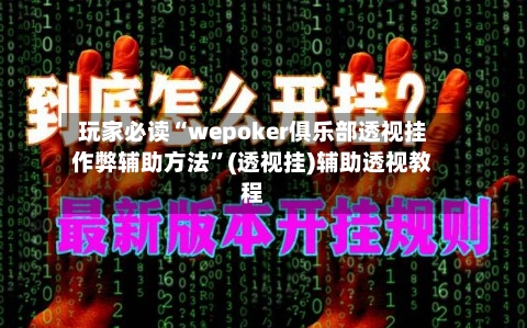 玩家必读“wepoker俱乐部透视挂作弊辅助方法	”(透视挂)辅助透视教程-第2张图片