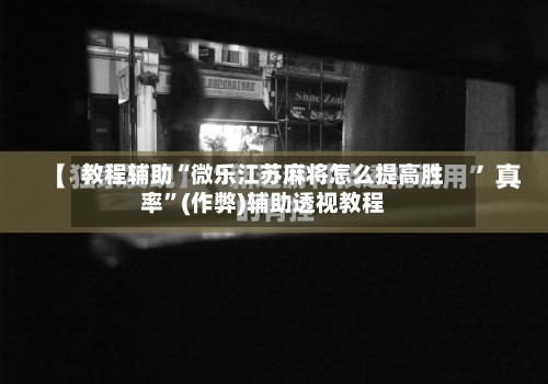 教程辅助“微乐江苏麻将怎么提高胜率”(作弊)辅助透视教程-第2张图片