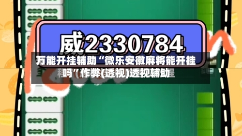 万能开挂辅助“微乐安徽麻将能开挂吗”作弊(透视)透视辅助