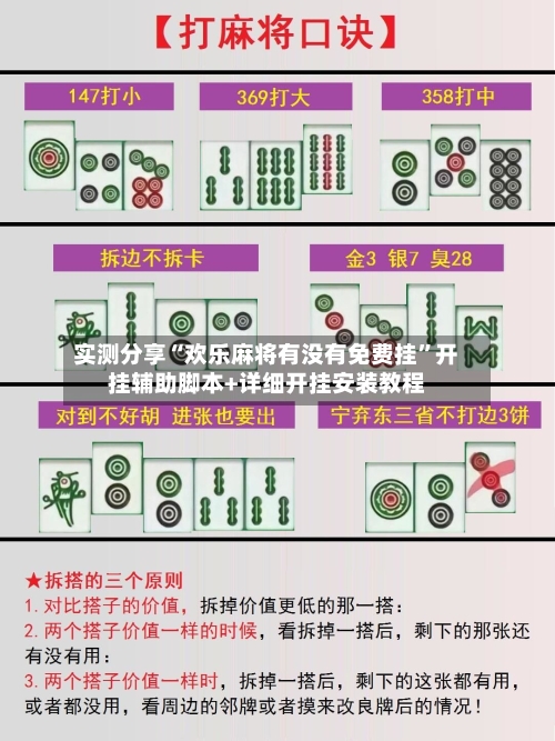 实测分享“欢乐麻将有没有免费挂”开挂辅助脚本+详细开挂安装教程