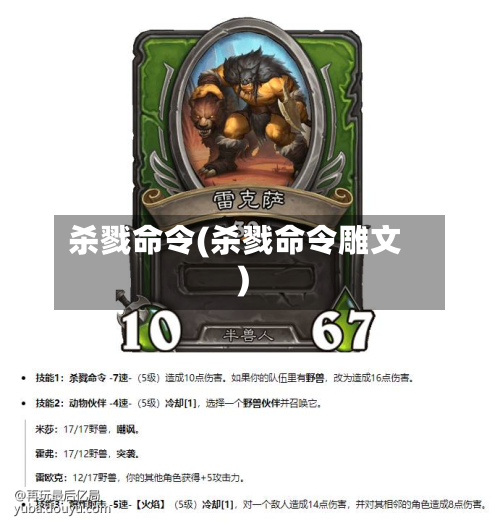 杀戮命令(杀戮命令雕文)