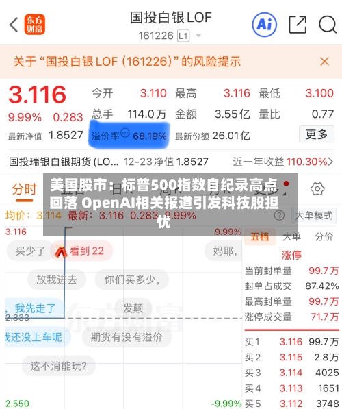 美国股市：标普500指数自纪录高点回落 OpenAI相关报道引发科技股担忧-第2张图片