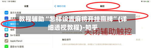 教程辅助“怎样设置麻将开挂赢牌”(详细透视教程)-知乎-第2张图片