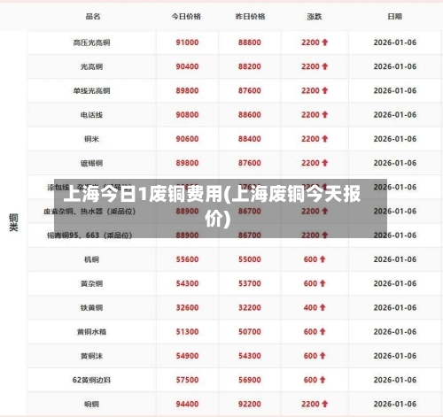 上海今日1废铜费用(上海废铜今天报价)