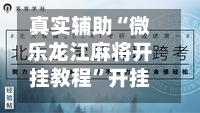 真实辅助“微乐龙江麻将开挂教程	”开挂(透视)辅助神器-第2张图片