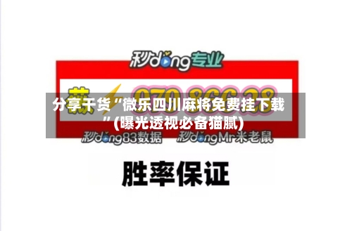 分享干货“微乐四川麻将免费挂下载”(曝光透视必备猫腻)