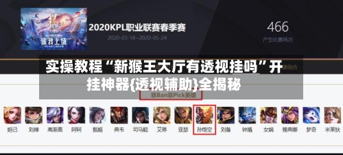 实操教程“新猴王大厅有透视挂吗”开挂神器{透视辅助}全揭秘