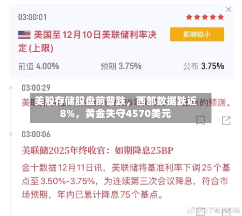 美股存储股盘前普跌，西部数据跌近8%，黄金失守4570美元-第2张图片