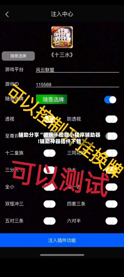 辅助分享“微乐干瞪眼小程序辅助器!辅助神器插件下载