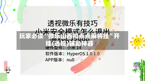 玩家必读“微乐山西扣点点麻将挂”开挂(透视)辅助神器-第2张图片