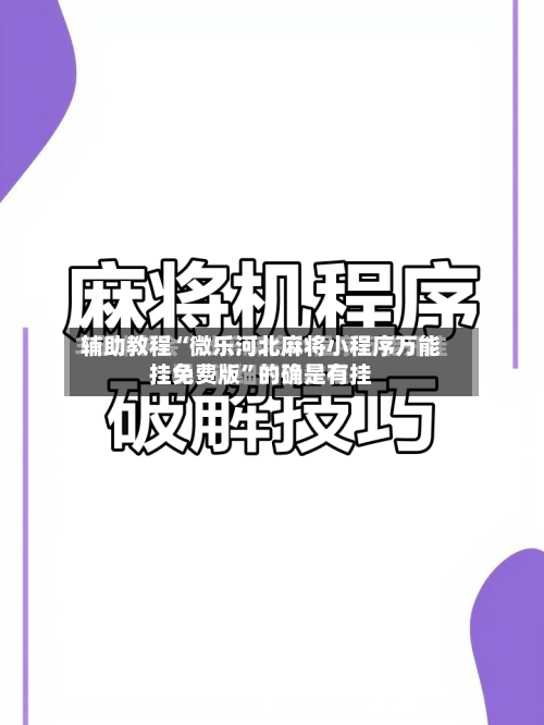 辅助教程“微乐河北麻将小程序万能挂免费版”的确是有挂-第2张图片