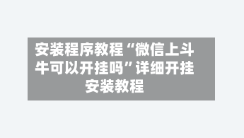 安装程序教程“微信上斗牛可以开挂吗”详细开挂安装教程-第2张图片
