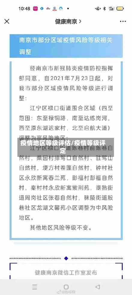 疫情地区等级评估/疫情等级评定