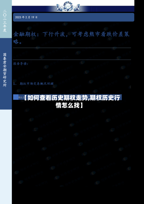 【如何查看历史期权走势,期权历史行情怎么找】
