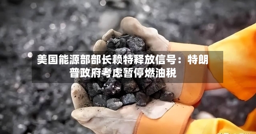 美国能源部部长赖特释放信号:特朗普政府考虑暂停燃油税