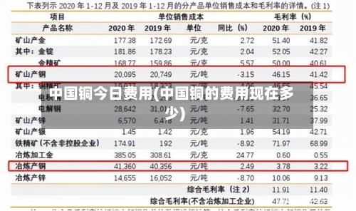 中国铜今日费用(中国铜的费用现在多少)-第2张图片