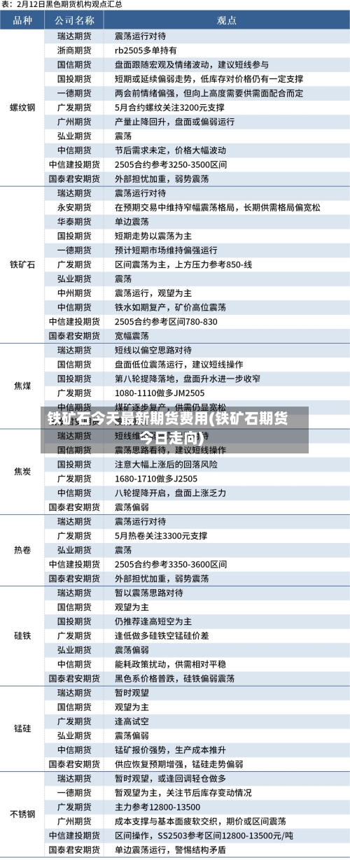 铁矿石今天最新期货费用(铁矿石期货今日走向)-第2张图片