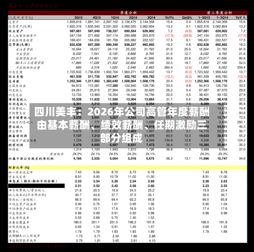 四川美丰：2026年公司高管年度薪酬由基本薪酬、绩效薪酬、任期激励三部分组成