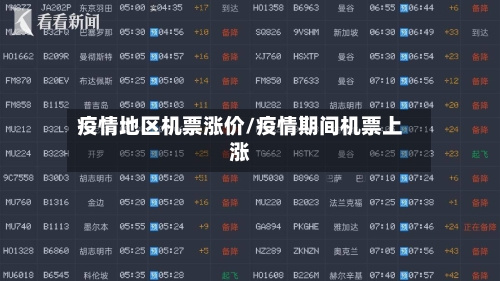 疫情地区机票涨价/疫情期间机票上涨