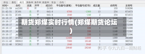 期货郑煤实时行情(郑煤期货论坛)-第2张图片